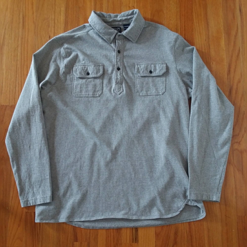 Chaps Double Pocket Gray Shirt - Size XL